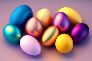 Obraz na płótnie Canvas Easter Photo with Colourful Eggs Cute Background Wallpaper