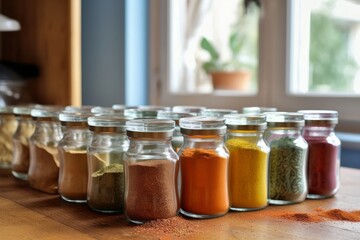 Fototapeta na wymiar Spices inside a bottle. Generative AI