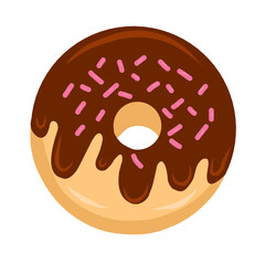 Illustration of donuts topped with melted chocolate and meses
