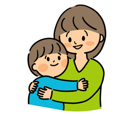 子供を抱っこしているお母さん