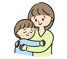 子供を抱っこしているお母さん