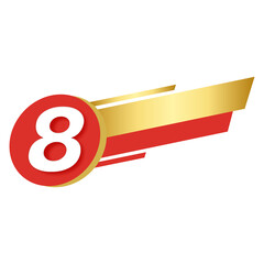Number headline template with gold and red theme.