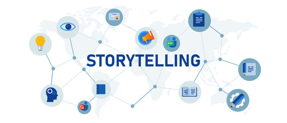 Storytelling concept of knowledge online literature writing content