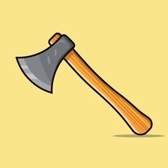 Cartoon Vector Of An Axe With A Wooden Handle, Vector Axe Stock Illustrations, Axe Flat Vector Illustrations, Wooden Axe Vector