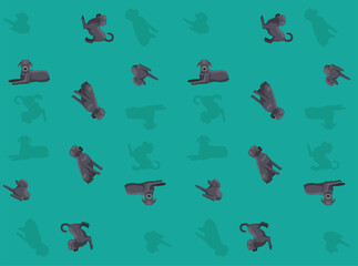 Dog Irish Wolfhound Cute Cartoon Poses Seamless Wallpaper Background
