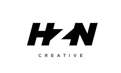 HZN letters negative space logo design. creative typography monogram vector	