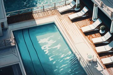 Obraz na płótnie Canvas Swim to Victory: An Olympic-Sized Pool, generative AI
