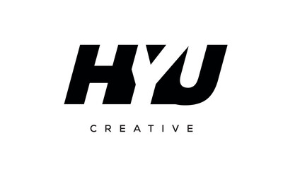 HYU letters negative space logo design. creative typography monogram vector	