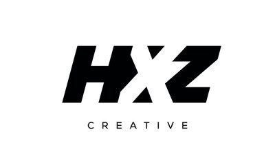HXZ letters negative space logo design. creative typography monogram vector	