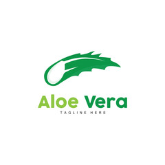 Aloe Vera Logo, Green Plant Design, Traditional Medicine And Skin Care Plant Vector, Hair Care, Symbol Icon Illustration