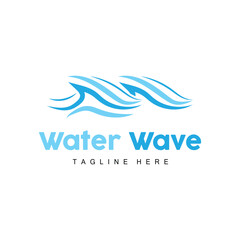 Water Wave Logo, Deep Sea Vector, Maritime Background Template Design