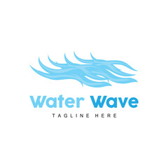 Water Wave Logo, Deep Sea Vector, Maritime Background Template Design