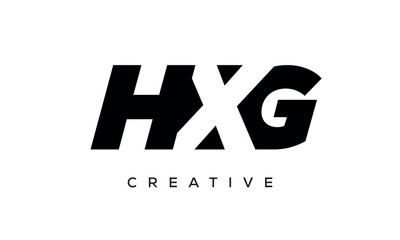 HXG letters negative space logo design. creative typography monogram vector	