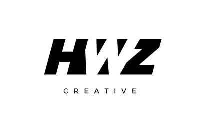 HWZ letters negative space logo design. creative typography monogram vector	