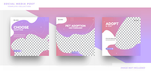 Pet adoption shop banner for social media instagram post template