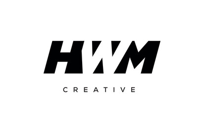 HWM letters negative space logo design. creative typography monogram vector	