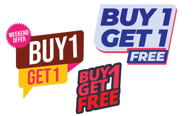Buy 1 get 1 free banner template, Buy one get one free sale and deals background, Promotional sale banner template