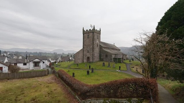 St Michael and All Angels Church in Hawkshead, Cumbria, UK