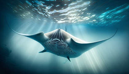 manta ray gliding in the ocean generative ai