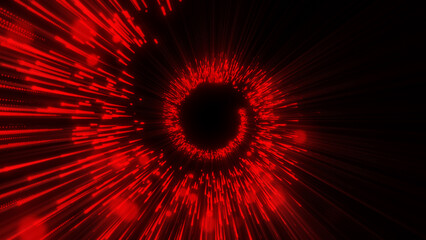 A spiral red concentration lines