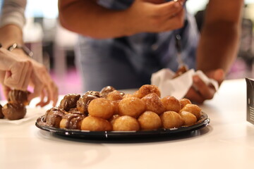 gathering around pastries