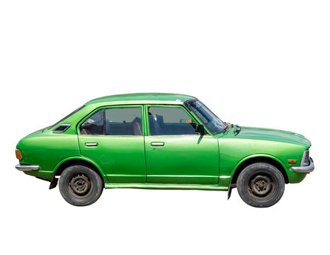 Toyota Corolla Second Generation E20 Model 1970 Isolated On White Background: Swat, Pakistan - 20 Mar 2023.