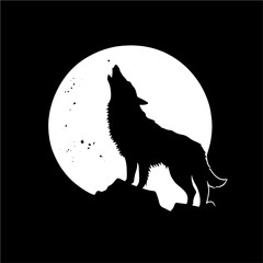 Naklejka premium howling wolf vector illustration