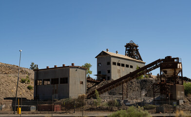 Fototapeta na wymiar Site of old Junction Mine in Broken Hill, New South Wales, Australia. The Broken Hill Junction Silver Mining Co. was formed here in 1886.