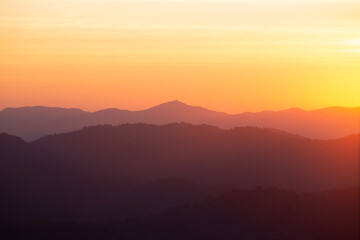 sunset in the mountains