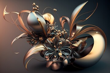 Abstract metallic bouquet