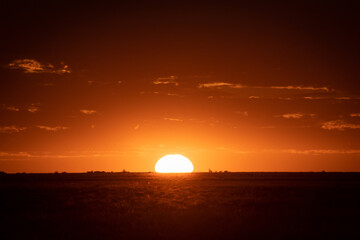 Sun setting over the rural Australian outback