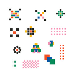 Geometric Vector pattern Collection Memphis and seamless pattern.