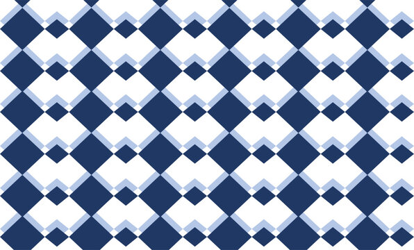 seamless blue and white pattern, two tone blue diamond checkerboard repeat pattern, replete image, design for fabric printing