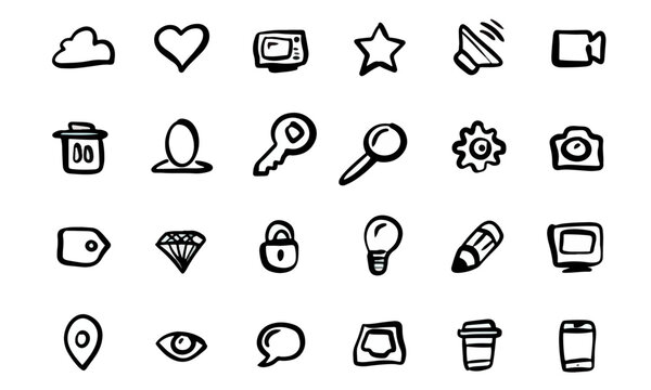 simple and cute communication icon set	
