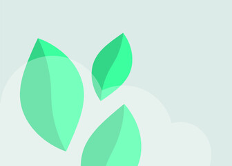 Three green leaves as symbol for fight against climate change and environmental destruction. It urges individuals to make eco-conscious choices for sustainable future. Vector background illustration