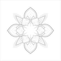 coloring page. Doodle flowers in black and white pleasing for adults' coloring page. pleasing decorative flower of Coloring book page for adult Black outline and white background