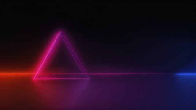 Black background with neon lines. generate by ai © MoniStock