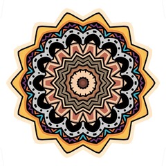Mandala ornament ethnic decoration. Colorful design element for textile, fabric, frame and border, or fashion paper print.