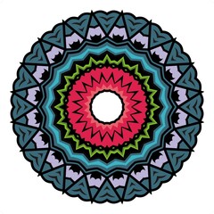 Mandala flower ornament ethnic decoration. Colorful design element for textile, fabric, frame and border, or fashion paper print.
