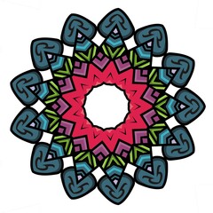 Mandala ornament ethnic decoration. Colorful design element for textile, fabric, frame and border, or fashion paper print.