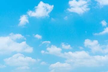 Naklejka na ściany i meble Beautiful blue sky with white clouds. Copy space, wallpaper