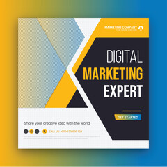 Digital business marketing banner for social media post template