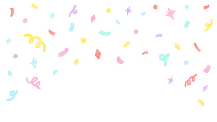 confetti background in pastel colors celebration event cute hand drawn watercolor  / „Éë„Çπ„ÉÜ„É´„Ç´„É©„Éº„ÅÆÁ¥ôÂêπÈõ™„ÅÆËÉåÊôØ „ÅäÁ•ù„ÅÑ „Ç§„Éô„É≥„Éà „Åã„Çè„ÅÑ„ÅÑÊâãÊèè„Åç„ÅÆÊ∞¥ÂΩ©„Ç§„É©„Çπ„Éà