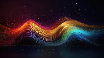 Colorful Glitter Wave Abstract Background. Generative Ai.