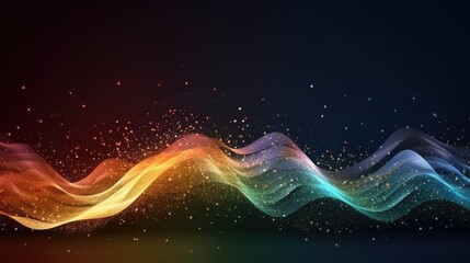 Fototapeta na wymiar Colorful Glitter Wave Abstract Background. Generative Ai.