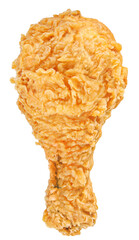 Crispy fried chicken leg or Golden brown fried chicken drumsticks isolated. Png transparenccy