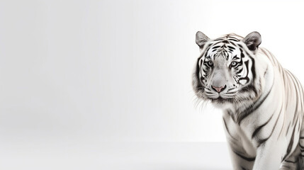 Bengal tiger banner with white background