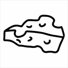Cheese doodle icon illustration, suitable for sticker pack, logo, icon and graphic design elements