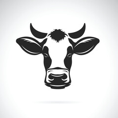 Vector of cow head design on white background. Easy editable layered vector illustration. Farm Animals.