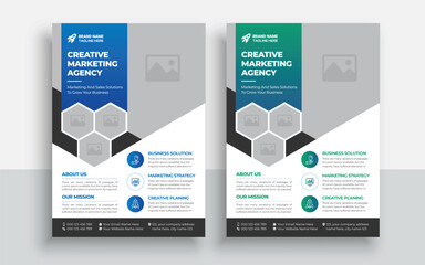 Corporate business flyer design and digital marketing agency brochure cover template | Creative Business flyer template with a4 size paper clean and modern typography